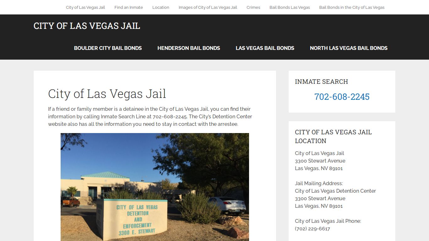 City of Las Vegas Jail Inmate Search | Las Vegas Detention Center